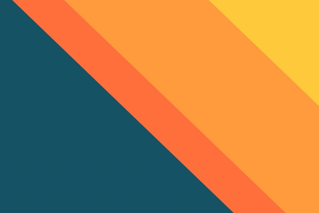 Abstract image featuring diagonal stripes in teal, orange, gold, and yellow, arranged from bottom left to top right, creating a bold, colorful geometric pattern.