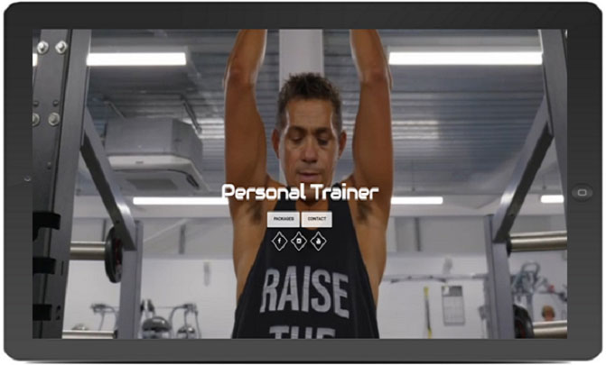 Image of Niltons Personal Training website as viewed on a horizontal tablet 